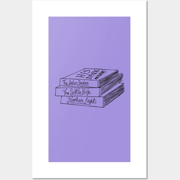 His Dark Materials Book Stack Wall Art by louweasely